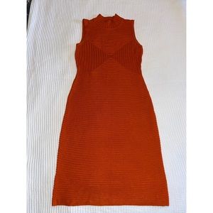 Sleeveless bodycon sweater dress